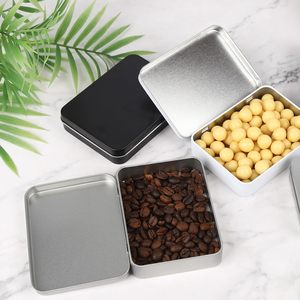 Boîte en métal rectangulaire noire personnalisée avec couvercle à charnière pour cigarettes/cadeaux/bonbons/menthes - Product Image 3