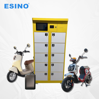 Estación de Carga para Bicicletas Eléctricas ESINO, con Batería Solar, Sistema de Gestión de Baterías (BMS), Protección Contra Sobrecargas, Ruedas, Desbloqueo por Código QR, para Exteriores, para África