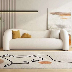 Sofá Moderno Simple, Sofá Minimalista de Forma Especial, Sofá Rosa de Cachemira, Diseños de Muebles para Sala de Estar, Sofá de Lujo - Product Image 2