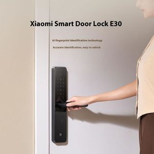 Serrure de porte intelligente originale Mi E30 CN AI avec empreinte digitale, 9 modes de déverrouillage, écran interne HD de 3,5 pouces, 160 °   Objectif grand angle œil de chat - Product Image 4