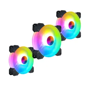 wholesale promotion 4pin interna1control 20mm rainbow RGB fan cpu cooler PC cooling fan computer case fans