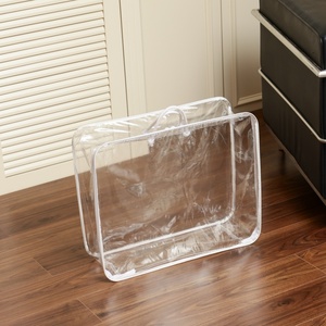 Túi đựng chăn ga gối đệm bằng nhựa <span class=keywords><strong>PVC</strong></span> trong suốt, có tay cầm, in logo tùy chỉnh, chống thấm nước, có khóa kéo - Product Image 2