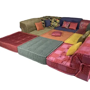 Juego de sofás de espuma de tamaño personalizado para niños, fabricación de sofás modulares, sofás seccionales de tela de ante Miro