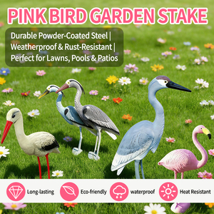 Décoy de chasse aux oiseaux aquatiques en plastique PE, double pose, rose, avec cou courbé, sur piquet, pour la chasse en extérieur - Product Image 5