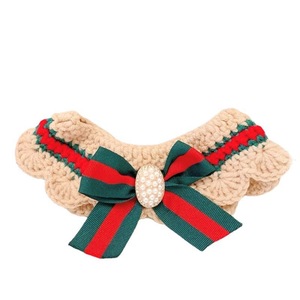 Écharpe/bavoir de Noël tricoté en forme de losange pour chaton et chien, accessoire pour chat, collier/collier de cou pour animal de compagnie - Product Image 5