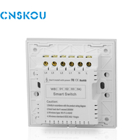 CNSKOU यूरोपीय संघ क्रिस्टल टेम्पर्ड ग्लास पैनल घर स्वचालन स्मार्ट वाईफ़ाई टच दीवार स्विच