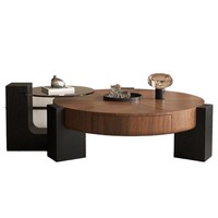 Ensemble de tables basses design modernes avec tiroirs, meubles durables en bois pour salle à manger et salon
