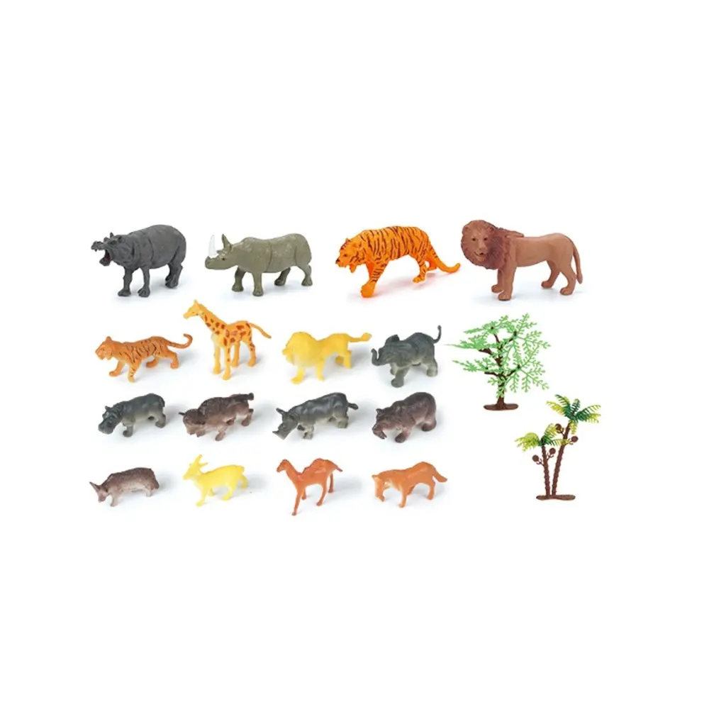 Animales salvajes de África, animales pequeños, juguetes de plástico, animales del Zoo de dibujos animados