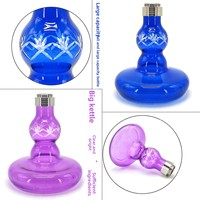 Fourniture transfrontalière : Kits de chicha grand format en acier inoxydable 304 avec flacon en verre dépoli en forme de gourde, Chicha arabe