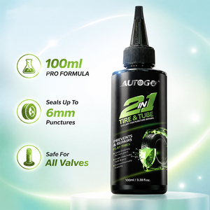 <span class=keywords><strong>AUTOGO</strong></span> Mastic de réparation d'urgence 2-en-1 pour pneus et chambres à air 100ml – Liquide anti-crevaison pour réparation rapide des pneus - Product Image 5