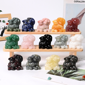 หินคริสตัลธรรมชาติแกะสลักรูปสัตว์ รูปหมี สำหรับตกแต่งบ้าน ขายส่ง - Product Image 4