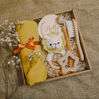 Coffrets cadeaux personnalisés faits main en coton pour nouveau-nés filles et garçons, coffrets cadeaux d'anniversaire « Hello World » avec logo personnalisé - OEM/ODM