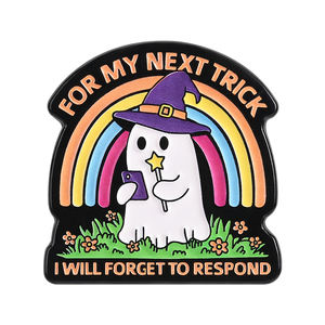 Próximo Pin Esmaltado de Diseño Divertido y Misterioso con Temática de Dibujos Animados: Arcoíris, Fantasma, Sombrero de Bruja, Varita Mágica, para Bolsos, Joyería y Regalos - Product Image 1