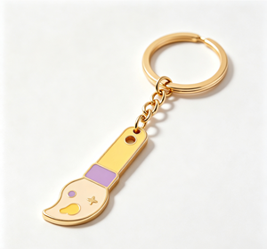 Gold Tone Enamel Metal Key Chain Cartoon Pendant Stainless Steel <b>Keyring</b> Gift Accessory - Product Image 2