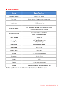 Terminal de Análisis de Recursos de Red PON S120 S120C, Detección de ID, Identificación de ONU, Compatible con Pruebas GPON y 10Gpon - Product Image 3