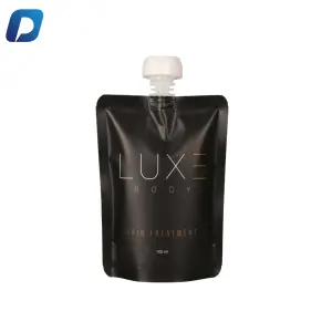 Persönliche schwarze individuell geformte Compress-Flüssigkeitsausfüllung Cosmetic-Standbeutel Matte-drucketikett Auslaufbeutel Taschen