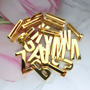 30毫米新款金狗项圈合金普通字母滑动滑动字母魅力适合钥匙链腕带项链饰品Diy Acce - Product Image 1