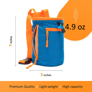 Sacs de taille antidérapants personnalisés pour l'extérieur, sac à craie pour l'escalade, avec 2 grandes poches de rangement zippées - Product Image 6