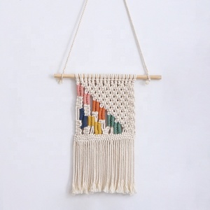 Boho אביזרי עיצוב בית קיר אמנות 100% כותנה בעבודת יד ארוג צבעוני מקרמה קיר תליית לילדים חדר - Product Image 4