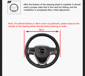 Cubierta negra cómoda del <span class=keywords><strong>volante</strong></span> del coche de la PU de 15 pulgadas al por mayor para Citroen <span class=keywords><strong>C4</strong></span> Picasso - Product Image 6