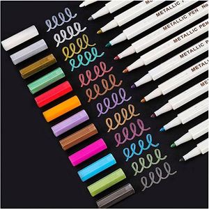 Juego de Marcadores Metálicos Personalizados de 12/24 Colores, Bolígrafo de Punta Fina para Manualidades, Álbumes de Fotos, Arte en Piedra, Pintura, Tarjetas, Vidrio y Madera - Product Image 3