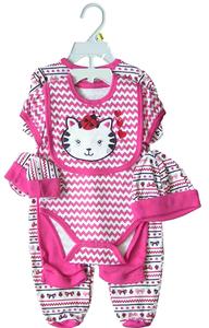 Ropa de bebé recién <span class=keywords><strong>nacido</strong></span>, conjunto de 6 piezas, pantalones, babero, mono, <span class=keywords><strong>gorro</strong></span> <span class=keywords><strong>y</strong></span> calcetines para bebé recién <span class=keywords><strong>nacido</strong></span> - Product Image 2