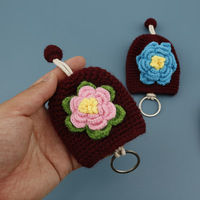 Gantungan Kunci Buket Bunga Peony Rajutan Tangan, Tahan Lama, Cantik, Gantungan Kunci Mobil