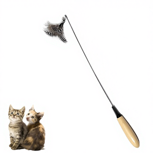 CFA级木柄钢丝塑料猫玩具铃互动式防闷可拆卸替换头耐用 - Product Image 6