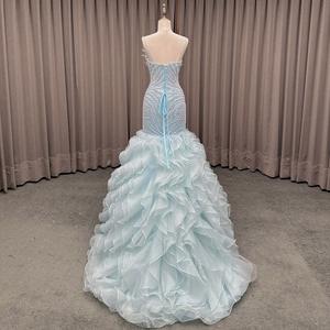 Luxe Dubai sirène robe de <span class=keywords><strong>soirée</strong></span> musulmane Cape à paillettes naturel Vintage violet Turquoise robe de <span class=keywords><strong>soirée</strong></span> de mariage balayage Train - Product Image 6