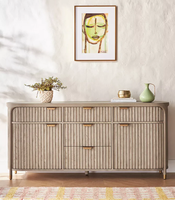 Armoire de console de rangement en bois massif moderne de luxe chic pour salles à manger