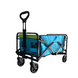 2024 Nieuwe Ontwerp Outdoor Tuin Multifunctionele Vouwbare Camping Kar Dubbeldeks Draagbare Strand Trolley Kar Camping Vouwwagen