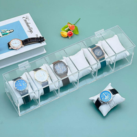 Boîte de rangement et de présentation de montres en acrylique transparent pour chambre à coucher, salon, armoire, salle d'exposition, magasins, présentoir en acrylique