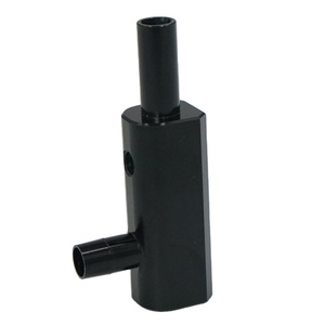 Custom High Precision CNC <b>Machining</b> <b>Service</b>, Black Anodized Aluminum Inline Adapter & Manifold for Fluid Transfer Systems - Product Image 1