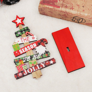 Wooden Christmas <b>Tree</b> Door Hanger With Holiday Messages Traditional Style Decorative <b>Ornament</b> For Home Or Gift - Product Image 4