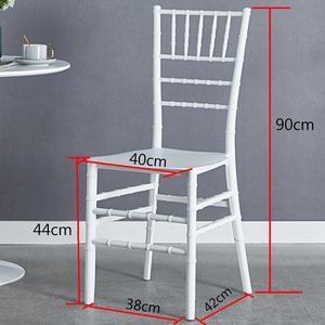 Silla de Comedor Moderna Apilable y Resistente de Plástico PP Blanco para Banquetes, Hoteles, Bodas, Eventos al Aire Libre, Estilo Tiffany Chiavari - Product Image 2