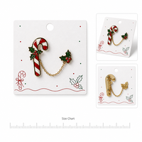 Broches en émail souple motif canne à sucre, pendentif houx, chaîne dorée, bijoux de Noël, broches fantaisie, badges personnalisés, épingles de revers – Vente en gros