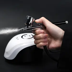 Multi-Purpose Mini Airbrush Air Compressor Kit, Dual Action Cake Decoration Spray Gun Portable Air Brush Set