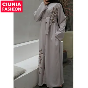 1717# 2020 New Collection modest muslim women long sleeve islamic maxi dress abaya in dubai