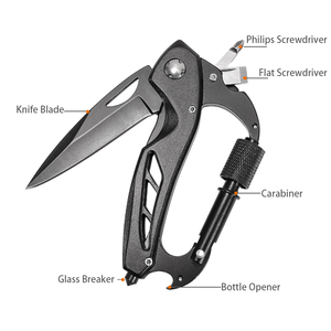 Couteau mousqueton multifonction pliable EDC pour le camping et la randonnée, modèle SK-073 – Nouveauté 2026, Ventes Flash - Product Image 2