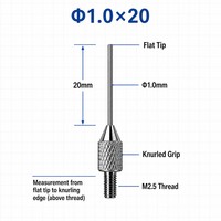Sonde à pointe plate en carbure de tungstène SD1.0X20mm, filetage M2.5, stylet de mesure de précision pour indicateur à cadran, pièce de rechange pour micromètre
