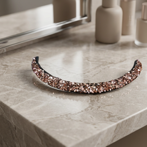 Bandeau à paillettes or rose avec cristaux décoratifs pour l'équitation - Accessoire équestre - Grossiste et fabricant - Product Image 2