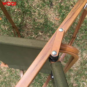 เก้าอี้ชายหาดพับได้ Woqi สีแดง ผ้าใบ โครงไม้ สำหรับสวน ลานบ้าน และการเดินทาง - Product Image 4