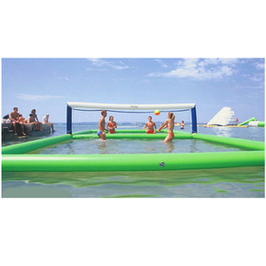 Ensemble de terrain de volley-ball gonflable commercial | Système de filet de piscine flottant bleu pour piscines de plage et creusées extérieures - Product Image 6