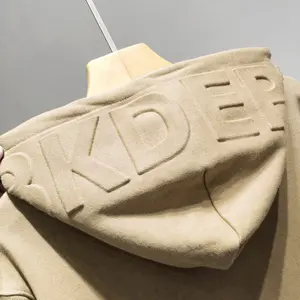 Hochwertige French Terry Neueste Fleece Overs ized Pullover benutzer definierte 3D geprägte Logo Sweatshirt Hoodie für Männer