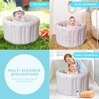 Baignoire bébé gonflable portable pour 6-24 mois baignoire en PVC pour tout-petits coussin épais antidérapant facile à dégonfler pli voyage