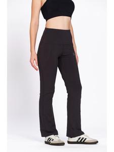 Leggings évasés taille haute gris foncé en Lycra pour femme Munns & Mars avec poche mobile, coupe bootcut, pour l'entraînement (vente en gros) - Product Image 6