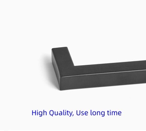 Modern <strong>Black</strong> Stainless Steel Durable Square Cabinet <strong>Door</strong> <strong>Knob</strong> Handle U-Shaped Extension Kitchen Hotel Living Room - Product Image 4