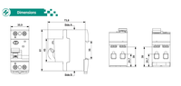 ADDF7-63 25A Disjoncteur différentiel AFCI 230V 1P+N 2P Cuivre et plastique Haute capacité de coupure et de recouplage AFCI