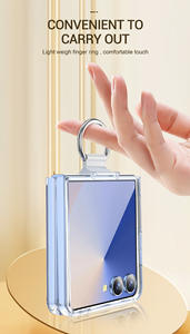 Étui de téléphone pliable avec support d'anneau transparent pour Samsung Galaxy Z Flip 7 Flip 5 Coque arrière de protection antichoc pour Z Flip 3 - Product Image 2