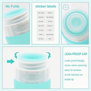 Bouteille de voyage anti-fuite 90 ml avec logo personnalisé, accessoires approuvés, flacons de shampoing, bouteille de toilette en silicone marbré - Product Image 3